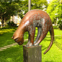 Garden outdoor bronze animal metal cat statue