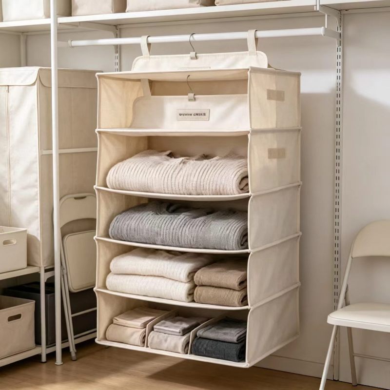 No-Drill Woven Closet Hanging Organizer
