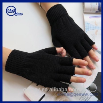 Yhao fingerless gloves skeleton hand bones halloween knitted black mitts