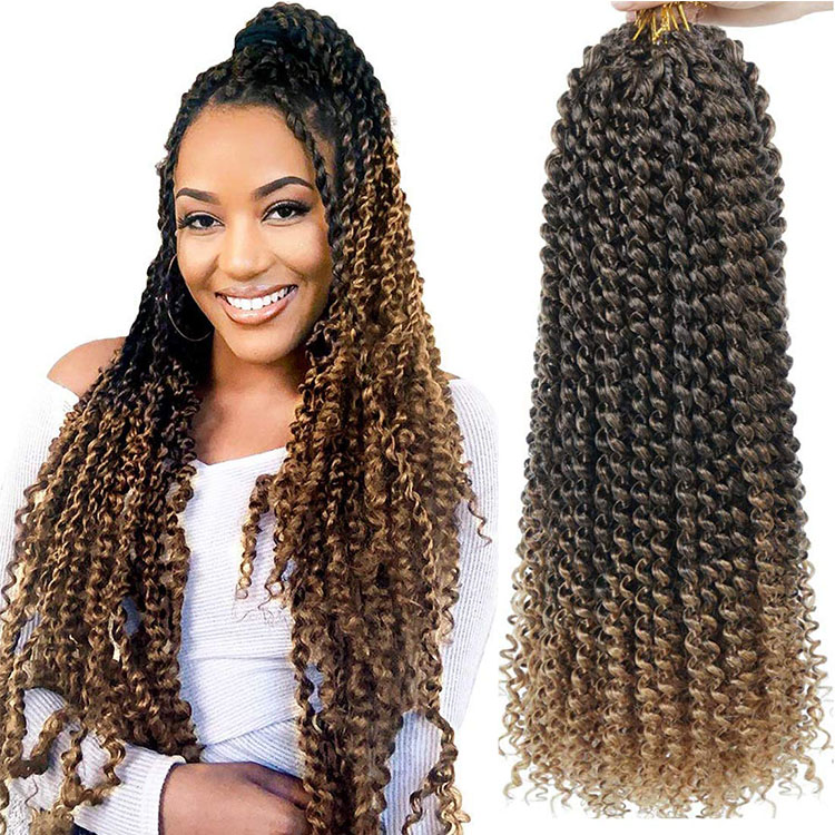 High Quality Pre-twisted Passion Twist Crochet Braiding Hair Extensions Solid And Mixing Color Synthetic Fiber For Women