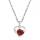 Red Jasper Love Heart Birthstone Pendant Gemstone Necklaces for Women