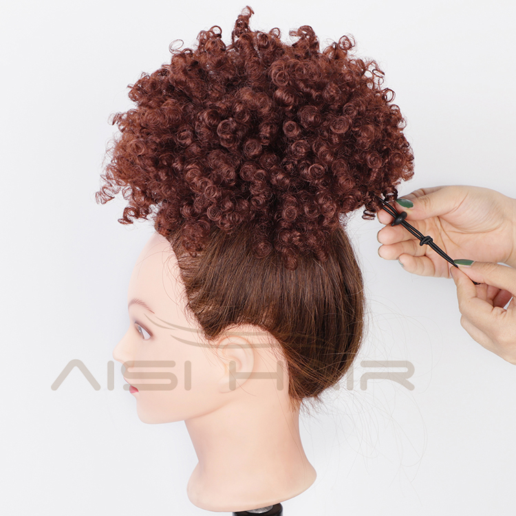 Aisi Hair Afro Puff Kinky Curly Hair Bun Ponytail Wrap Drawstring Multi Color Afro Curly Ponytail Hairpiece Hair Extensions