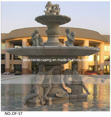 Hand Carved Stone Fountain, Outdoor Garden Water Fountain (YKOF-57)