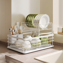 Double-Layer Metal Iron Kitchen Storage Rack