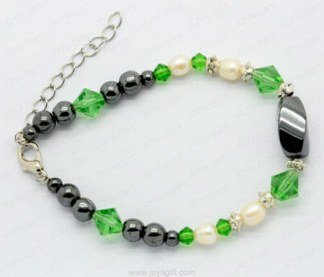 hematite fresh water pearl bracelet