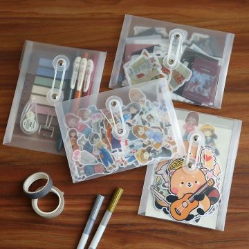 Translucent Plastic Mini Rectangle Sticker Pouch Collection Envelope