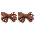 27MM Polka Dot Bow Resina Decoración Artesanía Flatback Cabochon Scrapbooking Adornos DIY Bowknot Hair Horquilla Accesorios