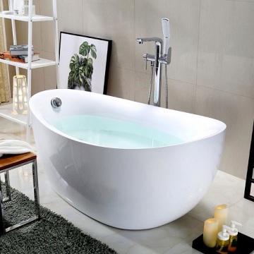 Acrylic Thin Edge White Small Oval Bathtub