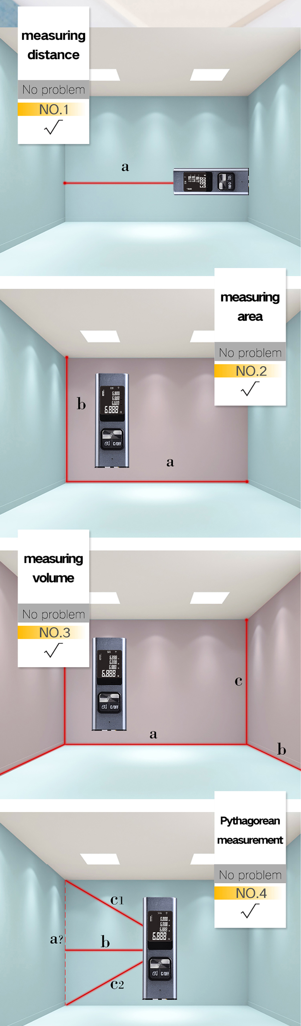 how to measure Laser Measure Apomecometer 40m