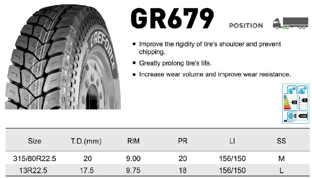 High Quality China Truck Tyre Greforce Tube Tyre (700R16 750R16 900R20 1000R20 1100R20 1200R20 1200R24) Well Tested in Southeast Asian Market