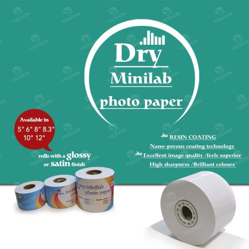 Yesion Dry Minilab Photo Printer Paper, RC Mini Lab Photo Paper for Noritsu Printer and Fuji Frontier Digital Minilab Printer