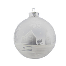 Factory price custom Xmas bauble ,round christmas tree frosted glass ornament ball bauble
