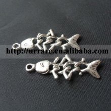 Antic Silver Fish Bone Shape Jewelry Alloy Charm