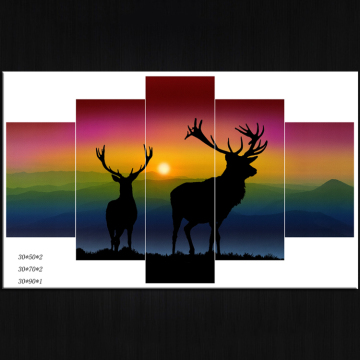 5 panels group canvas art prints Europen style hotel wall decor art