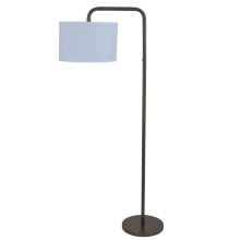 Modern Comfort Inn Corner White Round Fabric Shade Standing Lamp for Home Decor