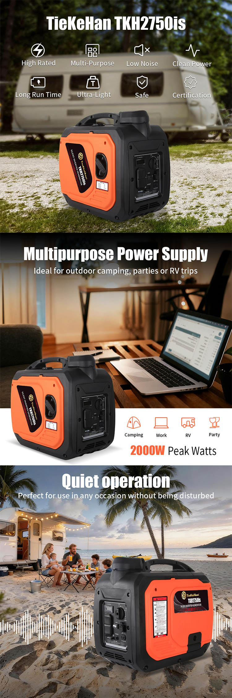 Generadores para acampar en vehículos recreativos RV Camping Generators