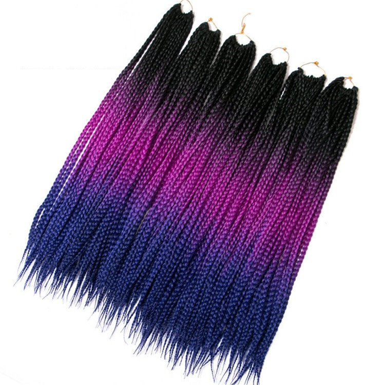 Medium Box Braids Ombre Colors Crochet Braids Hair Extension High Temperature Synthetic Fiber Xuchang Hair