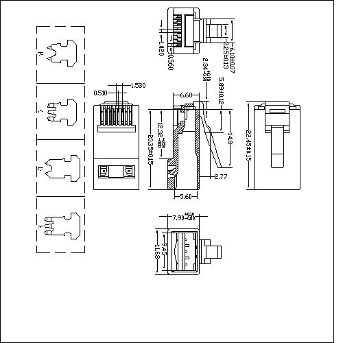 ATRP8P8C6T-XXX-002 UTP CAT6 6UP 2DOWN