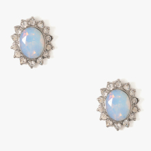 Bluebell opal sun stud earring with flashing CZ diamondd