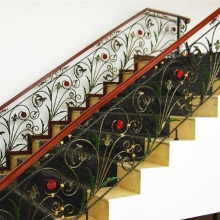 High-Quality Iron Handrail for Villa Staircase - Contemporary Cast Iron Stair Handrail