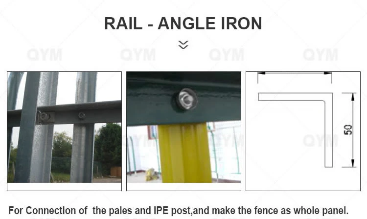 Second Hand Palisade Fencing Angle Iron Palisade Fence and Gate for Sale