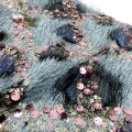 Leopard Print Knit Sequin Vải thêu lông vũ