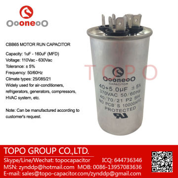Refrigerator Compressor Capacitors 40/5 MF 370Volt 50 60Hz