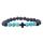 Gemstone 8 mm Black Lava Stone avec hématite croix Stretch Bracelet Naturel Stone Rounds Perles Bracelet à charme fait à la main pour les femmes