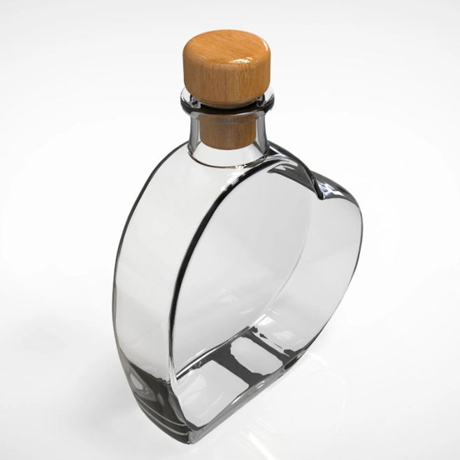 Hot-Selling Luxury Wine Heart-Shaped Glass Bottles with Cork for Vodka