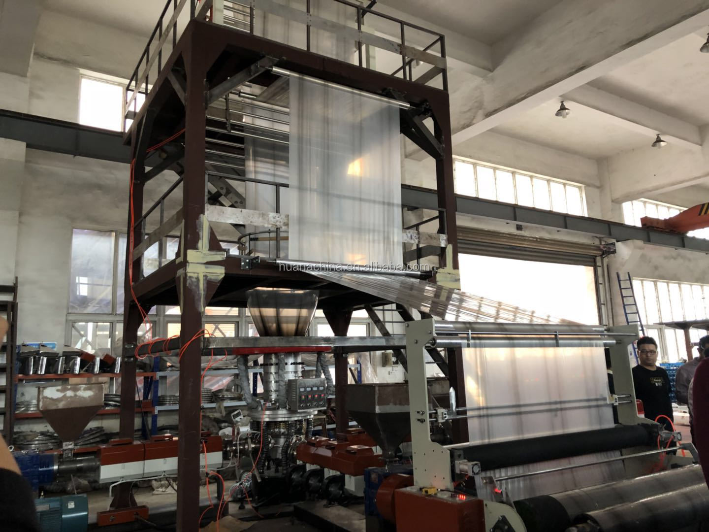 High Speed ABA 3 2 Layer HDPE LDPE PE Blown Film Extruder Agriculture Polyethylene Plastic Film Blowing Machine Price