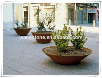 Garden Corten Steel Flower Pot Sculpture