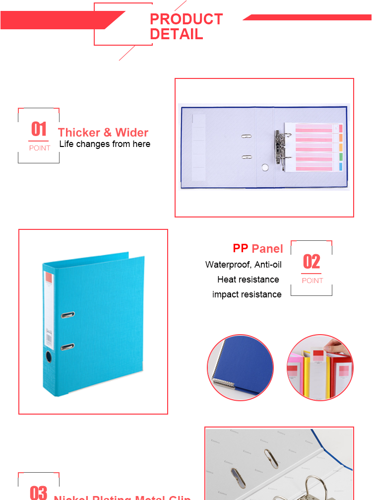 Factory manufacturer customized logo printed lever arch box file