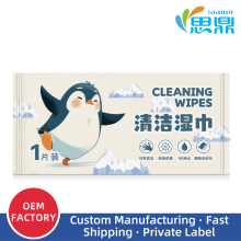 10 packs of single wet wipes for penguins