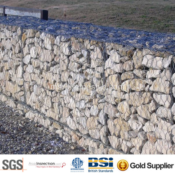 3.0 mm Galvanized Gabion Basket untuk Projek Sungai Bank