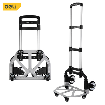 Deli Tools Flat Aluminum hand trolley 70kg capacity folding flat hand cart