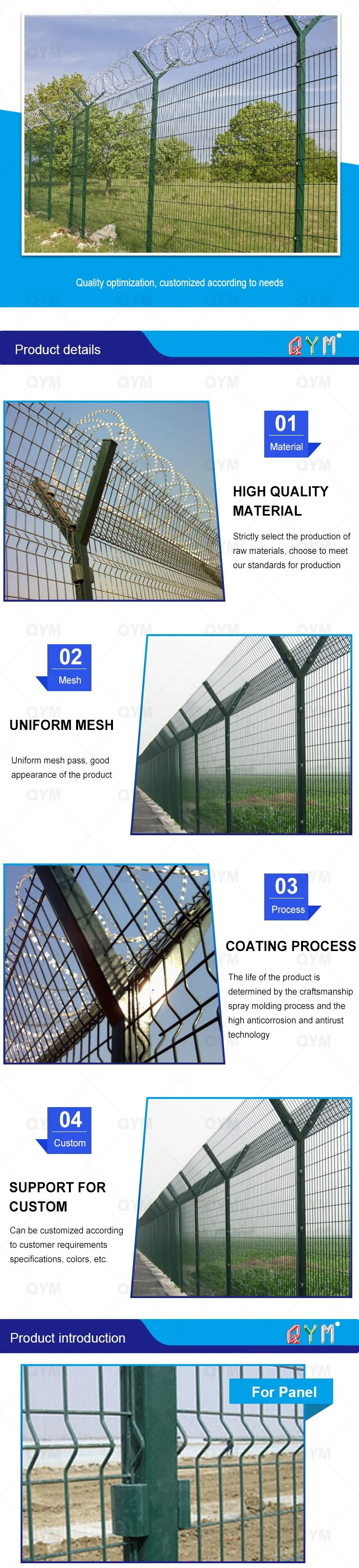 Airport Security Fence Barbed Wire Mesh 358 Fence