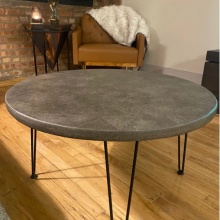 Lightweight Round Concrete Metal Coffee Table