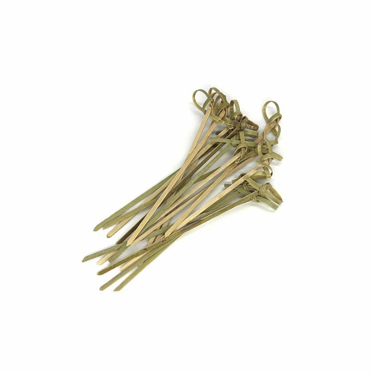 green bamboo knotted skewer