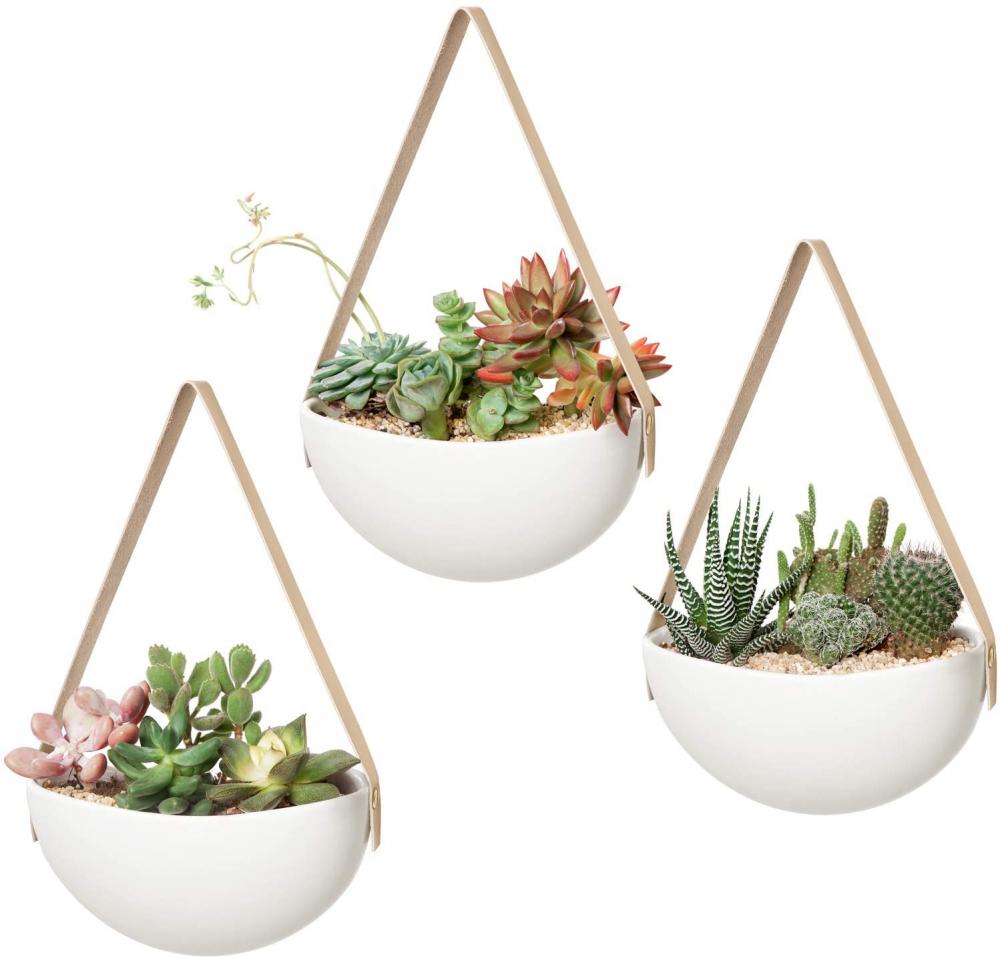 Keramisk hängande plantervägg planter set