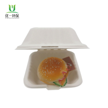 sugarcane biodegradable bagasse hamburger box clamshell
