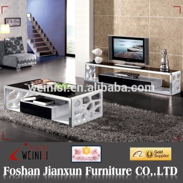 891# high gloss lacquer black glass coffee table