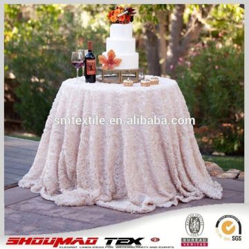 manufacturer fancy round rosette satin table cloth