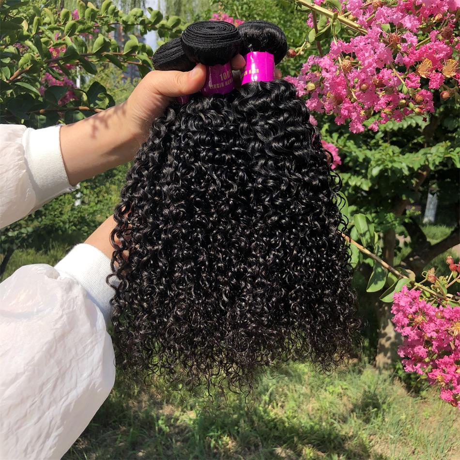 Kinky Curly Peruvian Hair Bundles with Closure Wholesale Raw Virgin Human Hair Vendors Brazilian Hair Bundles