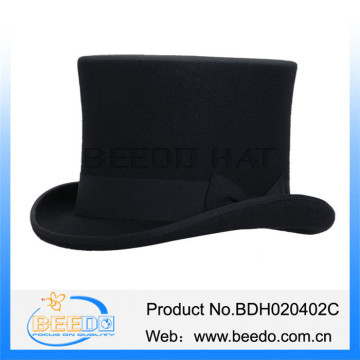 Newest black wool felt magician top hat with satin lining