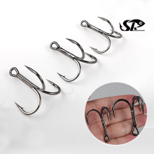 SuperiorFishing Large Size German Alloy Steel Rustproof Barbed Treble Hooks U6
