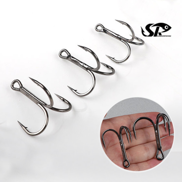SuperiorFishing Large Size German Alloy Steel Rustproof Barbed Treble Hooks U6