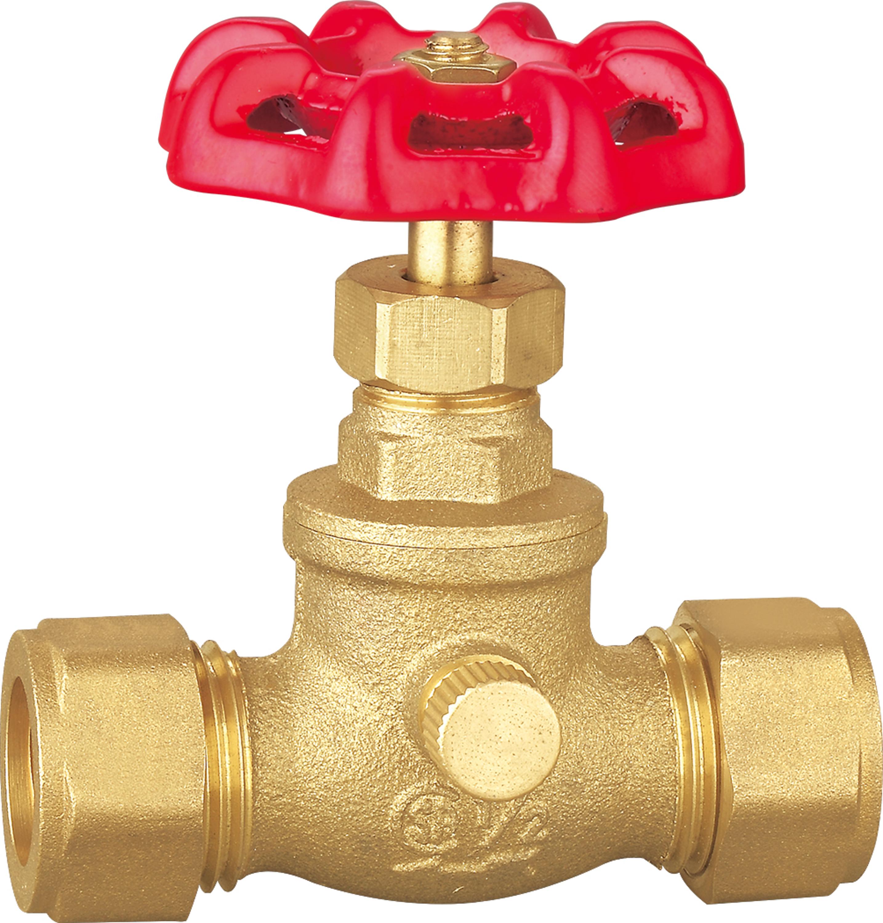 1/2"-3/4" Lead Free 125 PSI Straight Compression Pipe Stop Valve W/Waste