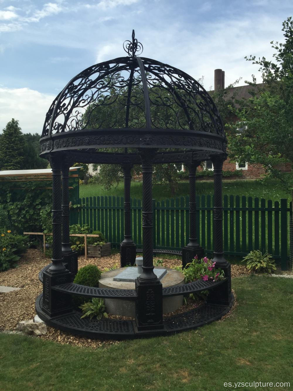 Hermoso jardín de diseño de hierro fundido Gazebo