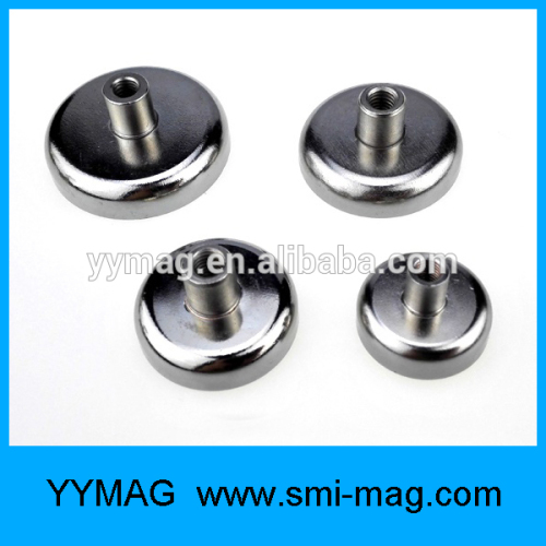 Pot magnet neodymium with internal screw thread