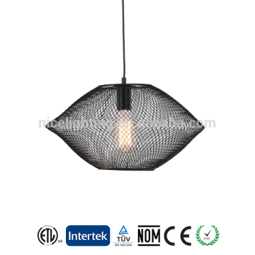 industrial matte black iron birdcage pendant lamp with vintage metal wire